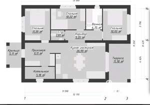 Дом 120м&sup2;, 1-этажный, участок 9 сот.  