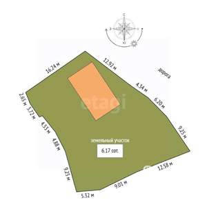 Дом 107м&sup2;, 1-этажный, участок 6 сот.  