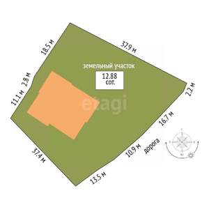 Дом 381м&sup2;, 3-этажный, участок 13 сот.  