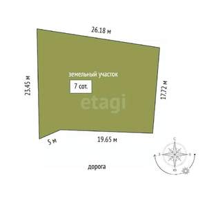 Дом 90м&sup2;, 1-этажный, участок 7 сот.  