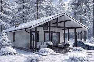 Дом 55м&sup2;, 1-этажный, участок 21 сот.  