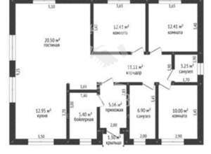 Дом 124м&sup2;, 1-этажный, участок 5 сот.  