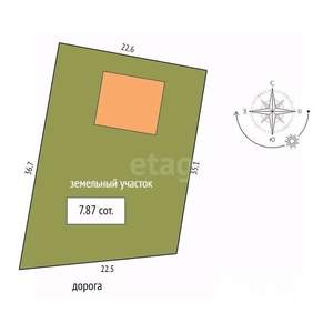 Дом 70м&sup2;, 1-этажный, участок 8 сот.  