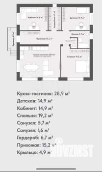 Дом 112м², 1-этажный, участок 7 сот.  
