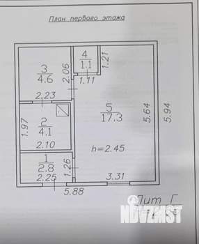 Дом 45м&sup2;, 2-этажный, участок 12 сот.  