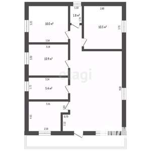 Дом 105м&sup2;, 1-этажный, участок 7 сот.  