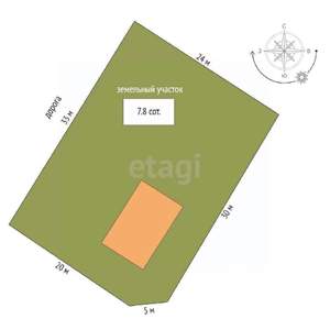 Дом 105м&sup2;, 2-этажный, участок 8 сот.  