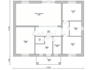 Дом 110м², 1-этажный, участок 6 сот.  