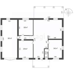 Дом 218м&sup2;, 1-этажный, участок 16 сот.  