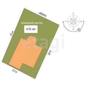 Дом 206м&sup2;, 2-этажный, участок 4 сот.  