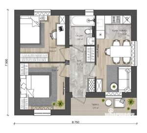 Дом 55м&sup2;, 1-этажный, участок 5 сот.  