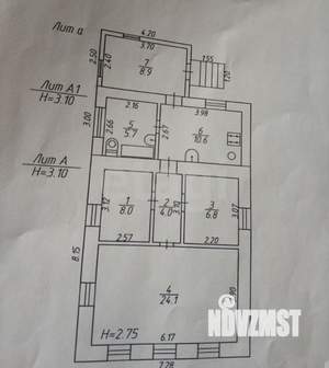 Дом 59м&sup2;, 1-этажный, участок 6 сот.  