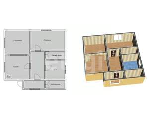 Дом 70м&sup2;, 1-этажный, участок 8 сот.  