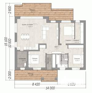 Дом 112м&sup2;, 1-этажный, участок 10 сот.  