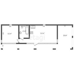 Дом 63м&sup2;, 1-этажный, участок 15 сот.  