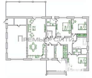 Дом 220м&sup2;, 1-этажный, участок 9 сот.  
