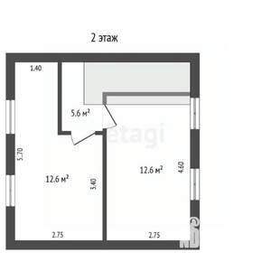 Дом 62м&sup2;, 2-этажный, участок 2 сот.  