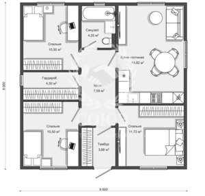 Дом 75м&sup2;, 1-этажный, участок 10 сот.  