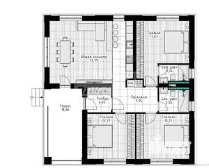 Дом 118м&sup2;, 1-этажный, участок 7 сот.  