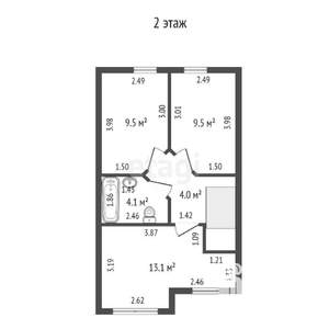 Таунхаус 84м², 2-этажный, участок 1 сот.  