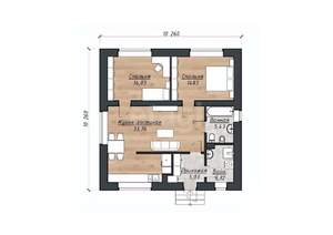 Дом 80м&sup2;, 1-этажный, участок 5 сот.  