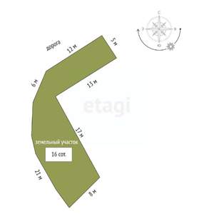 Дом 44м&sup2;, 1-этажный, участок 16 сот.  