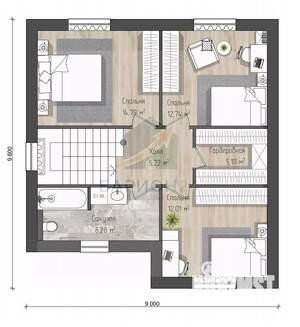 Дом 135м&sup2;, 2-этажный, участок 5 сот.  