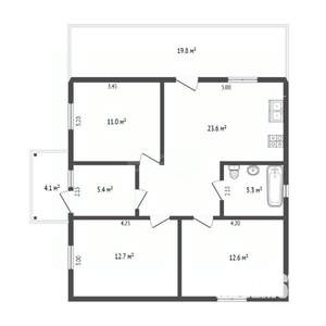 Дом 95м&sup2;, 1-этажный, участок 7 сот.  