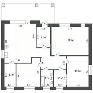 Дом 119м&sup2;, 1-этажный, участок 8 сот.  