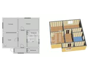 Дом 70м², 1-этажный, участок 8 сот.  