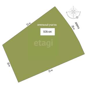 Дом 45м&sup2;, 1-этажный, участок 8 сот.  