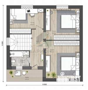 Дом 135м&sup2;, 2-этажный, участок 6 сот.  