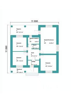 Дом 112м&sup2;, 1-этажный, участок 5 сот.  