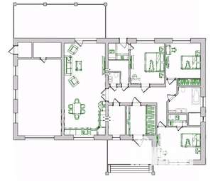 Дом 220м&sup2;, 1-этажный, участок 9 сот.  