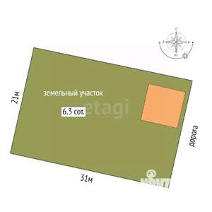 Дом 90м&sup2;, 2-этажный, участок 6 сот.  