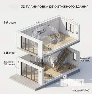 Дом 34м&sup2;, 2-этажный, участок 8 сот.  