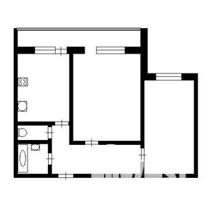 2-к квартира, на длительный срок, 50м2, 5/5 этаж