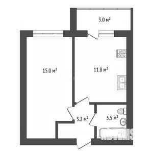 1-к квартира, вторичка, 34м2, 1/3 этаж