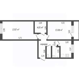 2-к квартира, вторичка, 45м2, 3/5 этаж