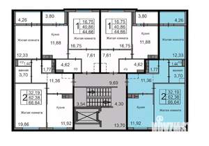 2-к квартира, вторичка, 67м2, 2/10 этаж