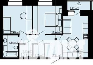 2-к квартира, строящийся дом, 57м2, 7/9 этаж
