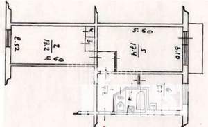 2-к квартира, вторичка, 45м2, 3/5 этаж