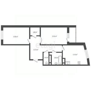 2-к квартира, вторичка, 80м2, 2/13 этаж