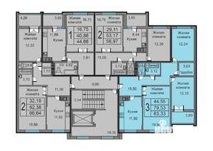 3-к квартира, строящийся дом, 83м2, 2/10 этаж