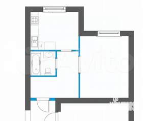 1-к квартира, вторичка, 40м2, 3/3 этаж