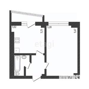 1-к квартира, вторичка, 36м2, 8/14 этаж