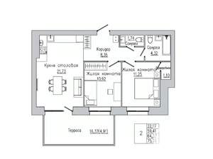 2-к квартира, вторичка, 64м2, 1/8 этаж