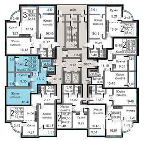 2-к квартира, вторичка, 66м2, 19/20 этаж
