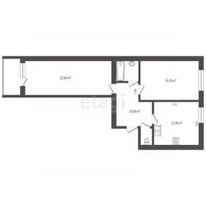 2-к квартира, вторичка, 73м2, 1/9 этаж