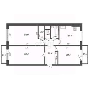 3-к квартира, вторичка, 63м2, 2/5 этаж